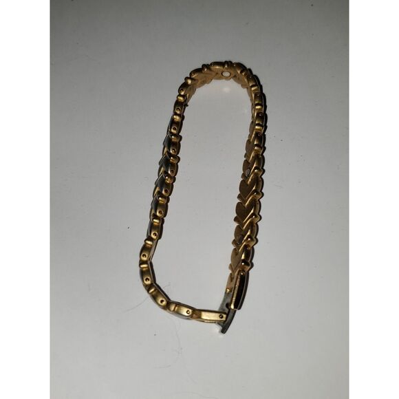 A Vintage Gold And Silver Tone Dual Metal Bracelet Elegant Formal Gift - Picture 6 of 12